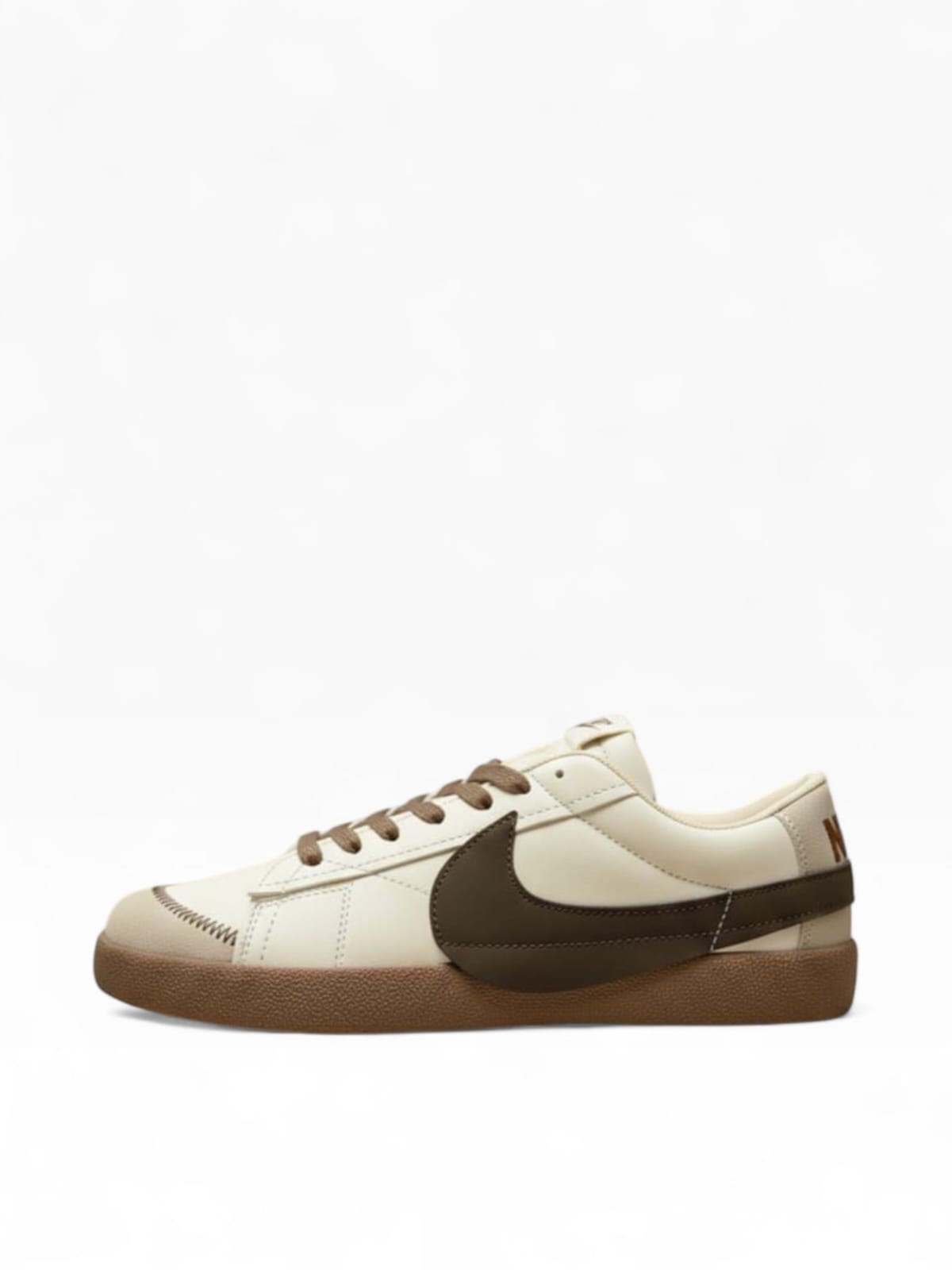 Nike Killshot-Inspired Casual Leather Sneakers (Cream/Brown)