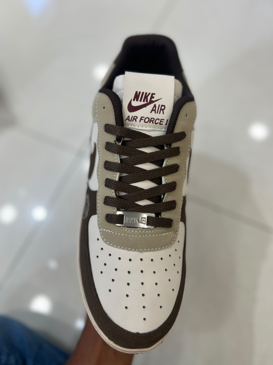 Nike Air Force 1 Low – White / Mocha Brown / Beige